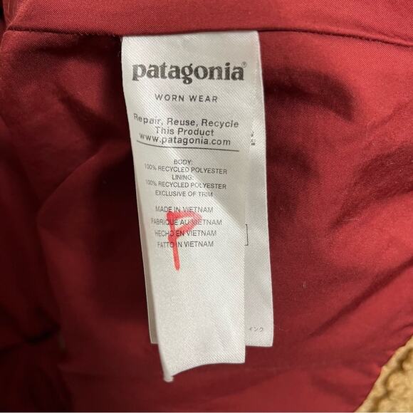 Patagonia Recycled High-Pile Fleece Long Teddy Coat Jacket Brown Tan Size Small - Picture 12 of 16